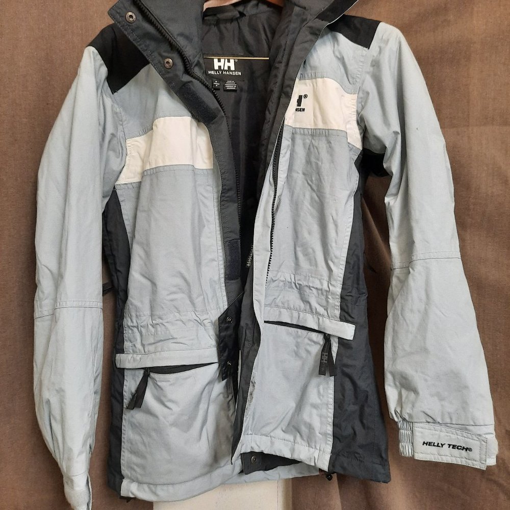 Helly Hansen Light Blue/White Ski Jacket Size S